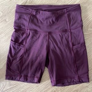 Lululemon bike shorts with pockets. Fast and free style. Size 4